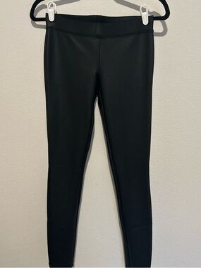 Express Black Faux Leather High-Waist Leggings with Elastic Waistband